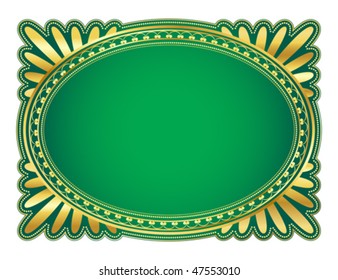 elegant oval frame with decorative filigree; illustration