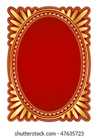 elegant oval frame with decorative filigree; illustration