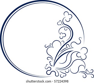 Elegant oval frame with flower.