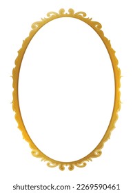 Elegant oval frame with golden and decorated border in gradient style over white background.