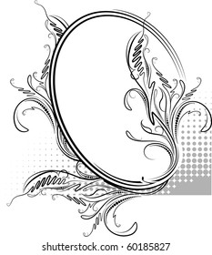 Elegant oval frame. Vector