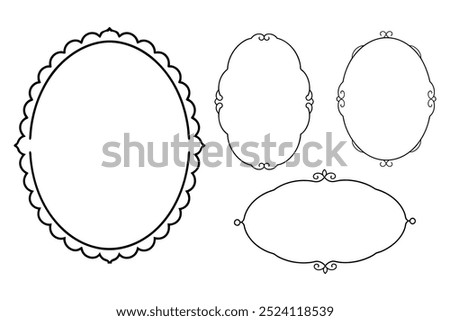 Elegant oval frames with vintage elements perfect for invitations and logos High quality vector set ideal for classic and ornate designs