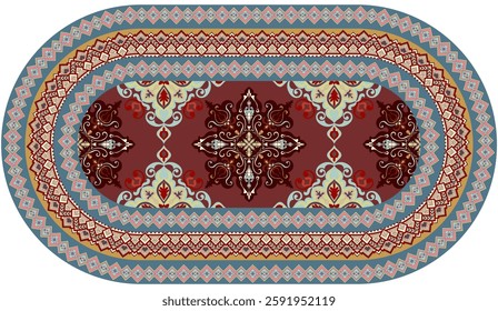 Elegant oval pattern Persian rug Traditional oriental rugs with intricate patterns