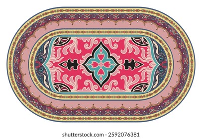 Elegant oval pattern Persian rug Traditional oriental rugs with intricate patterns