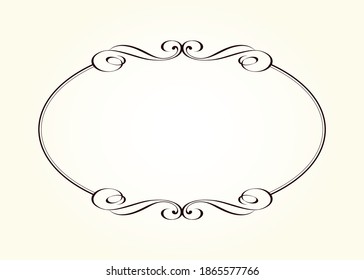 Elegant oval retro frame.Place or textf.