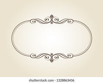 Elegant oval retro frame.Vector illustration.