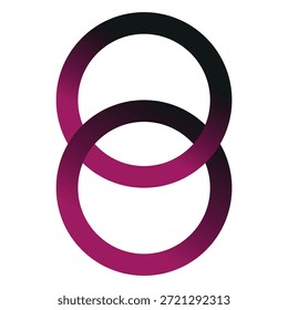 Elegante logotipo de círculos superpuestos con efecto degradado