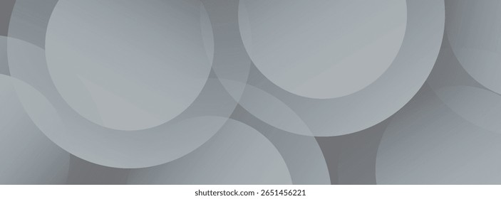 Elegant overlapping gray circle abstract vector background with soft gradients, perfect for modern presentations, corporate design, and minimal layouts