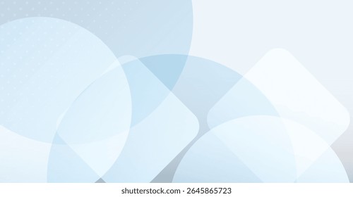 Elegant Overlapping Shapes on Light Blue: A Modern Abstract Design with Circles and Rounded Squares for Creative Backgrounds and Contemporary Visuals 160