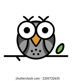 Elegant owl or bird illustration for icons and logos