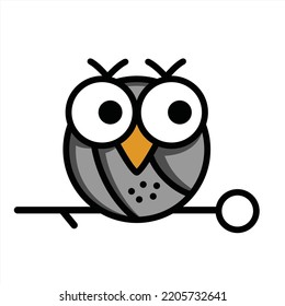 Elegant owl or bird illustration for icons and logos