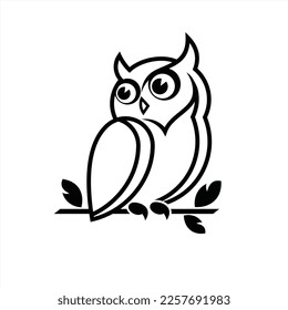 Elegant owl or bird illustration for icons and logos