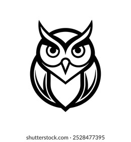 Elegant Owl Icon, Geometric Vector Logo Icon Design