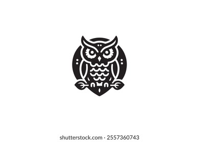 Elegant Owl Silhouette Design: Two Owls Perched on a Branch for Wall Art, Stickers, and Nature-Inspired Decor