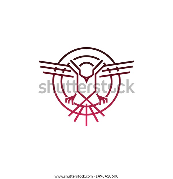 Elegant Owl Simple Logo Design Stock Vector Royalty Free 1498410608