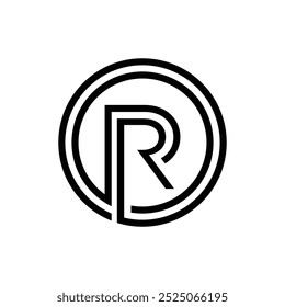 elegant p and r letter combination logo design