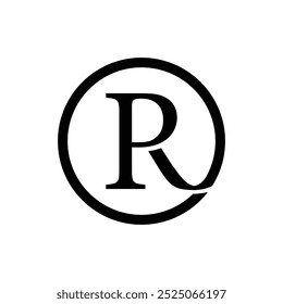 elegant p and r letter combination logo design