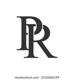 elegant p and r letter combination logo design