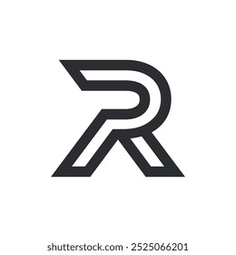 elegant p and r letter combination logo design