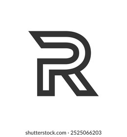 elegant p and r letter combination logo design