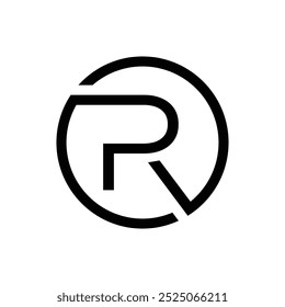 elegant p and r letter combination logo design