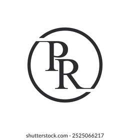 elegant p and r letter combination logo design