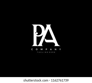 Elegant PA Letter Linked Monogram Design Logotype