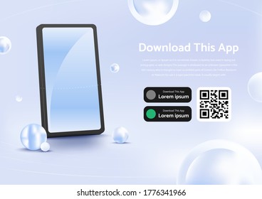 Elegant Page banner advertising for downloading app Graphic Vector EPS10