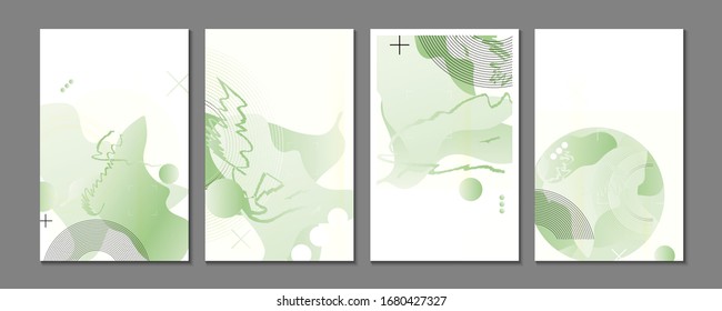 Elegant paint brush strokesl pastel muted pale calm tones card templates set. Collection of romantic invitations
