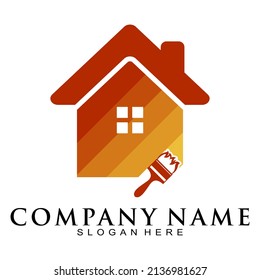 Elegant paint house vector logo