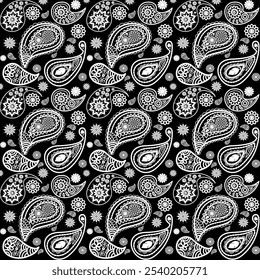 Elegant paisley pattern in black and white