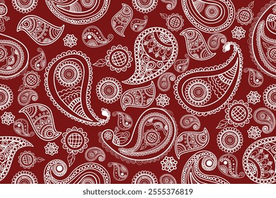 Elegant paisley pattern in black and white