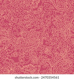 Elegant Paisley Pattern Pink vector