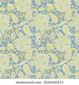 Elegante padrão de vetor sem emenda Paisley. Motivos florais indianos para designs de tecidos