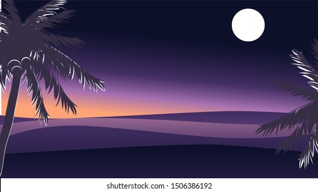 Elegant palm silhouettes background Vector