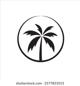 Elegant palm tree logo symbolizing relaxation, tropical vibes, and natural beauty. Perfect for beach resorts, travel agencies, wellness brands, or eco-friendly businesses.