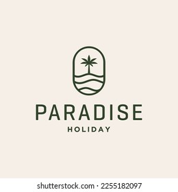 Elegant Palm Tree logo vector illustration, palm tree, paradise, vacation