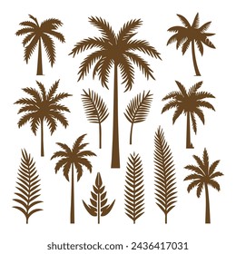 elegant palm tree silhouettes in versatile vector set 