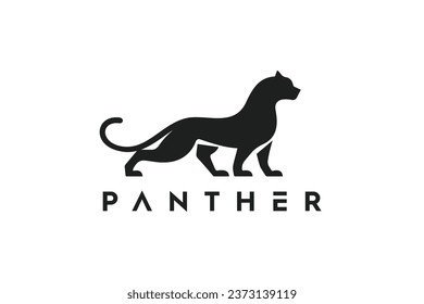 Elegante logo de Panther. Diseño del logotipo premium de Jaguar Leopard