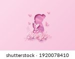  Elegant paper cut silhouette of a woman with flowers and butterflies. Ideal for celebrating International Women's Day, female empowerment, and feminine beauty.