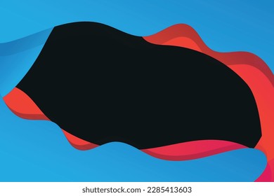 Elegant paper cutout background with  red and blue color