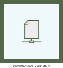 Elegant Paper Document Network Icon Design
