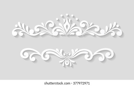 elegant paper retro floral border hand stock vector royalty free 377972971