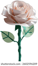 Elegant Paper Rose Vector - High-Quality Floral Design Asset
