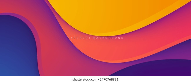 Elegant papercut background decorative design vector