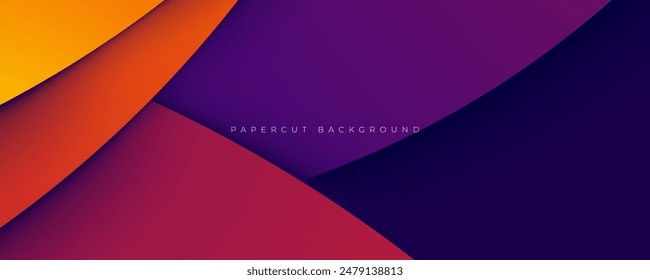 Elegant papercut background decorative design vector