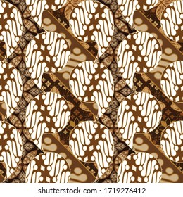 Elegant Parang batik pattern with white brown color design