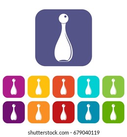 Elegant parfume icons set vector illustration in flat style In colors red, blue, green and other