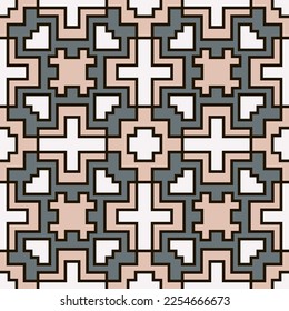 El elegante parqué es impecable. Las formas de arte superpuestas, las rayas, los polígonos, los segmentos se agrupan y organizan en un orden determinado. Vector. 