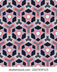 Elegant parquet seamless pattern. A variety of polygonal shapes are grouped and arranged in a certain order. Vector.